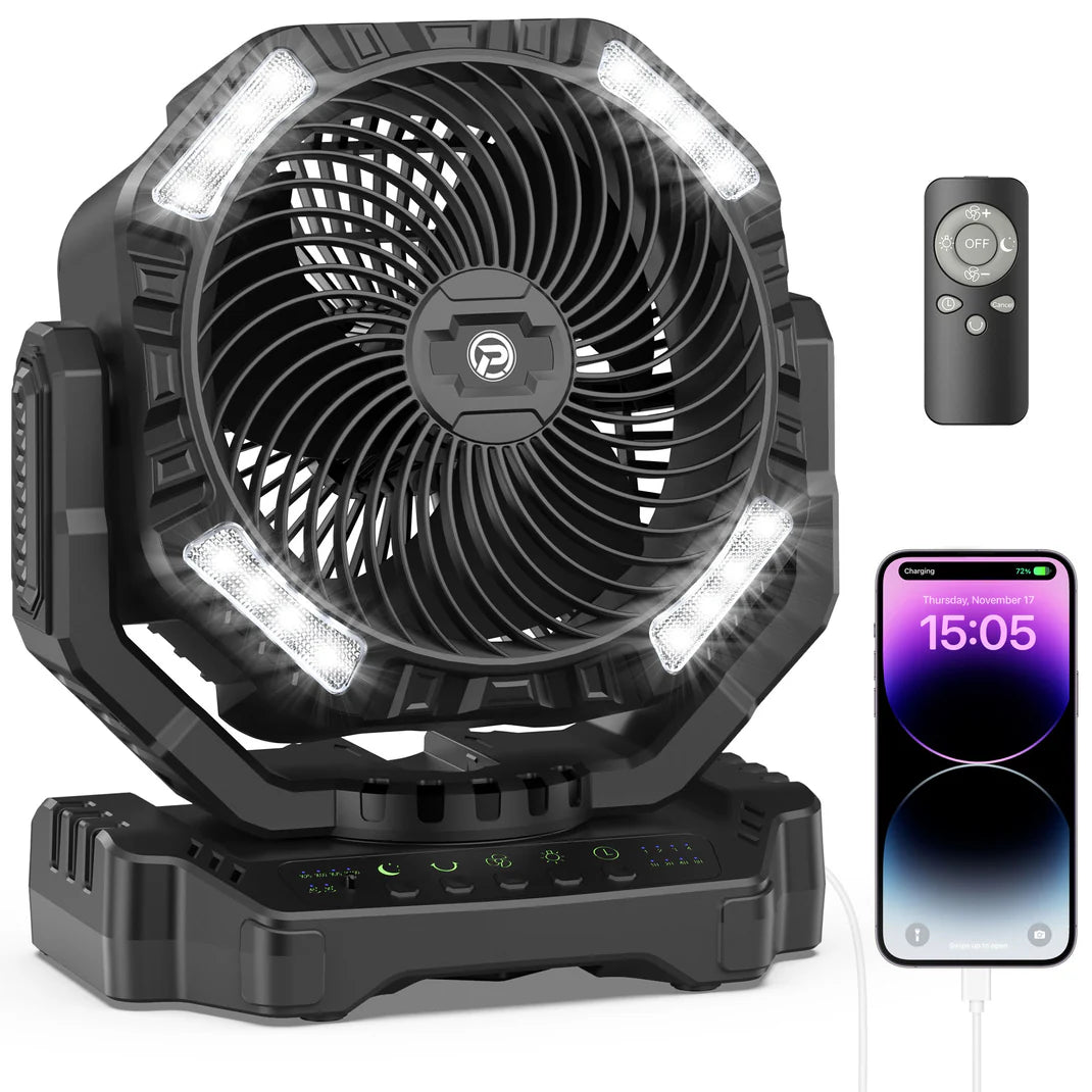 Ventilateur Camping 20000mAh avec Lumière