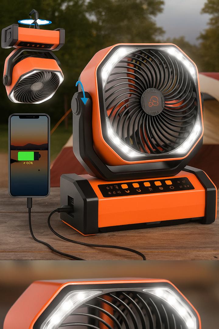 Ventilateur Camping 20000mAh avec Lumière